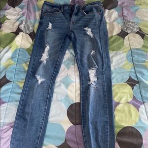 High Rise Jeggings w/ manufactured holes